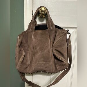 Alexander Wang  Large top handle with shoulder strap bag brown with metal studs